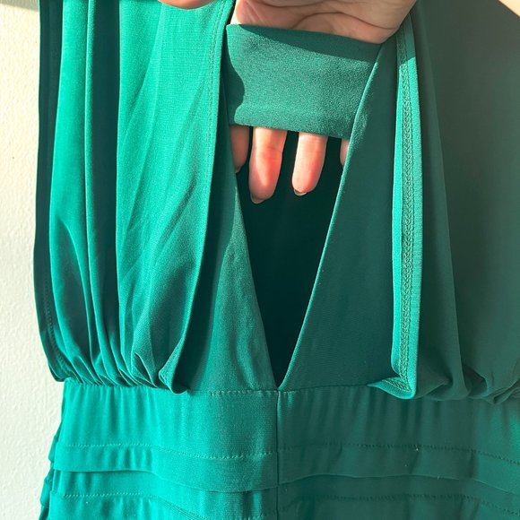 Emerald Deco Cache Mini Green Formal Event Wedding Gala Beaded Dress Size 6 EUC - Picture 5 of 9